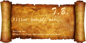 Tiller Benjámin névjegykártya