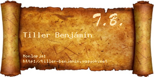 Tiller Benjámin névjegykártya